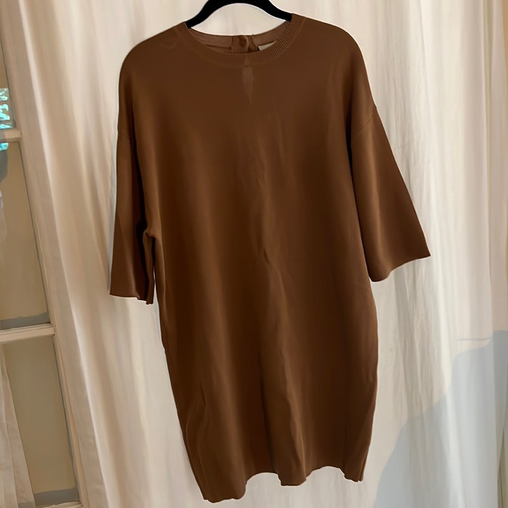 Camel sweater dress